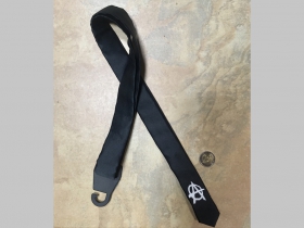 Anarchy čierna tenšia kravata  rozmery cca. 70x3,8cm materiál 100%polyester